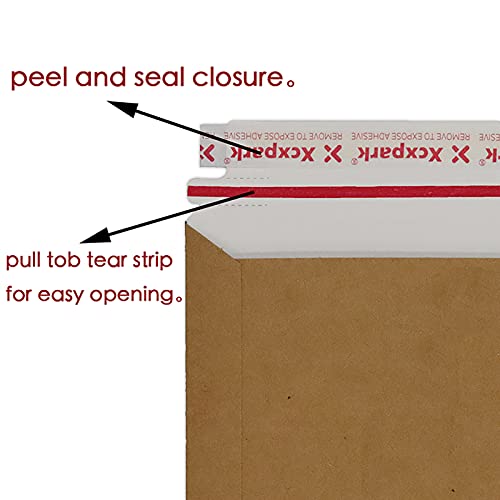 Xxcxpark Pacote com 25 envelopes rígidos kraft brown 23,5 x 29,8 cm, envelopes de papelão premium pa