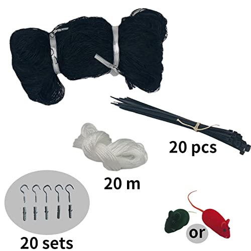 Cat Balcony Net Cat Anti-Fall Fence Net Dog Fence Nets Black Nylon Pet Mesh Fence Anti-Fall Netting For Balcony Window Stairs Netting For Balcony Window Stairs (10X20Ft) #TOP1