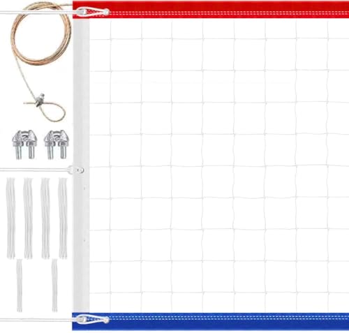 Professional Volleyball Net Outdoor Heavy Duty with Aircraft Steel Cable, Upgraded Weather Resistance, Tear-Resistant Frame, 32x3FT Portable Volleyball Net for Indoor Outdoor Sports