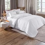 Edredom Casal, Queen e King Size Branco - 2,20x2,40m | Dupla Face em Microfibra com Enchimento Extra Macio para Conforto Supremo - Design Elegante e Aconchegante - 1 Peça