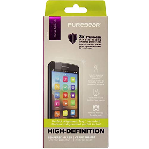 PureGear High Definition Tempered Glass Screen Protector for iPhone 5/s/c/se