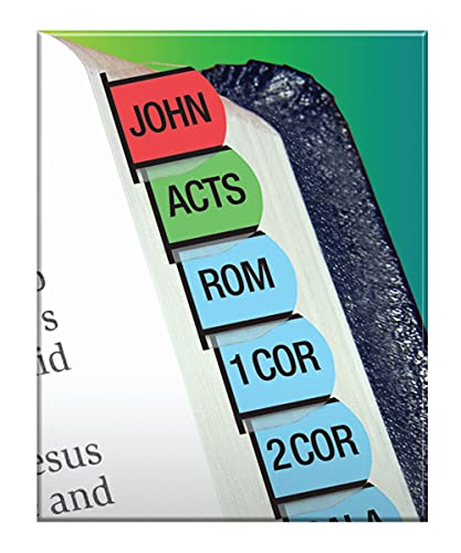 G.t. Luscombe Company, Inc. Rainbow Xl Print Verse Finder Bible Tabs | Easy To Install, Self-Aligning, Just Press & Stick | Horizontal Text | Complete Set Of Old & New Testaments Tabs | Large Print #TOP2