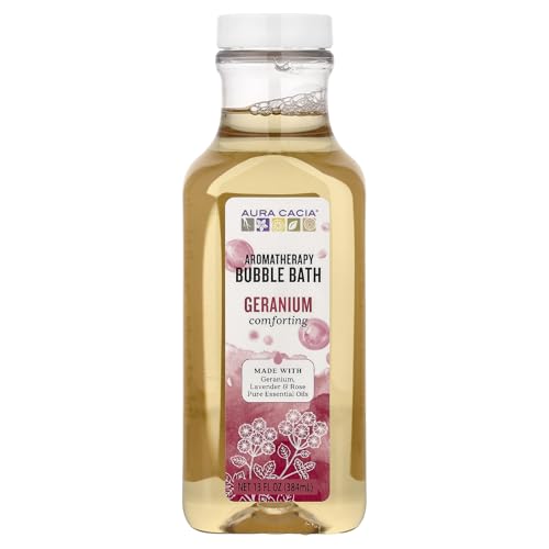 Bain moussant géranium contre le stress et la fatigue Aura Cacia