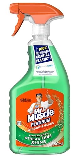 Image of Mr Muscle Platinum Cleaner Spray 750ml | Kitchen, Bathroom & Glass Surface Cleaner Range (Mr Muscle Platinum Window & Glass 750Ml)