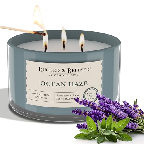 Candle-Lite Scented Candles for Men, Ocean Haze Fragrance, 16.25 oz
