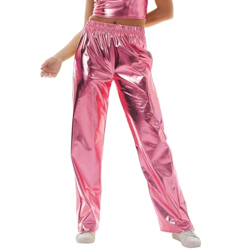 Pantalon large holo argenté extensible qui s'adapte à toutes les morphologies