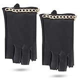 chus puras mazda Medios guantes para mujer: guantes geniales con detalles metálicos decorativos para alegrar tu look, son las mujeres pequeñas, guantes negros sin dedos para mujer