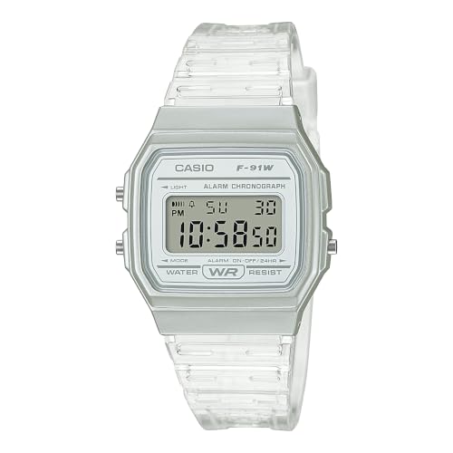 Casio F91W Series Women's Digital Watch w/ Clear Strap - image 3