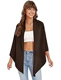 iWoo Shawl Wraps for Women Open Front Poncho Sweater Knitted Elegant Shawls Cape Soft Wrap Cardigan for Fall Fashion 2025 Coffee Brown