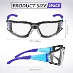 2 Pack Lunettes de sécurité pour hommes et femmes - Nettoyer l'usure des yeux protecteurs anti-fog