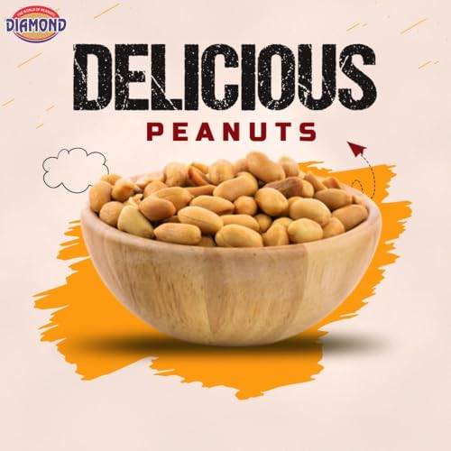 Image of DIAMOND SING - Pack of 16 180 Gram Each Israeli Jumbo Roasted Peanut (without Husk), Roasted Groundnut 180Gram | High Protein - Gluten Free Mungfali | Vacuum Packed Salted Singdana