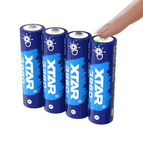 【電量表示付き】XTAR 3960mWh 単3形 リチウムイオン充電池 1.5V Li-ion 2500mAh AA 1500回充電 最大3A放電 長持ち