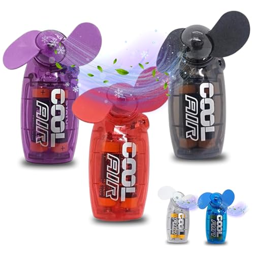 Fabulouz Handheld Fan| Portable Battery Operated Mini Cooling Fans| Small Desk Car Cooling Pocket Hand Fans| Quiet Air Travel Supplies Neck Silent Folding Fan| Holiday Essentials Gift Pack of 3