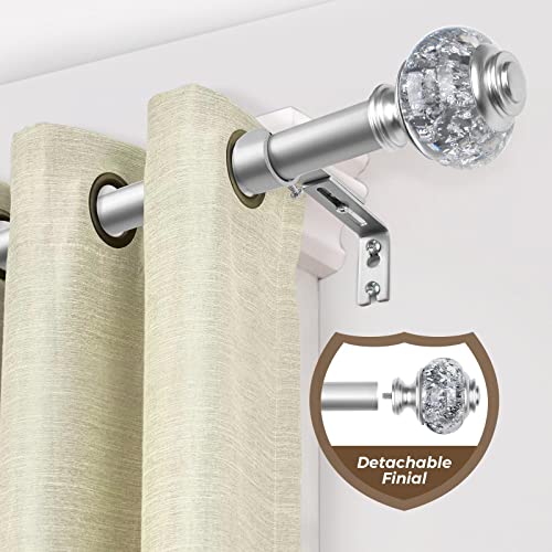 Usfook 2 Pack Window Treatment Finials For 1 Or 7/8 Inch Curtain Rods, Silver Drapery Rods Replacement Finials With M6 Screws thumb #2