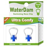 WaterDam Swimming Nose Clips 2 Pack - Silicone Soft Seal
