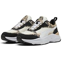 PUMA Cassia Snake Chic, Scarpe da Ginnastica Donna, Vapor Gray-Light Sand Black White, 35.5 EU