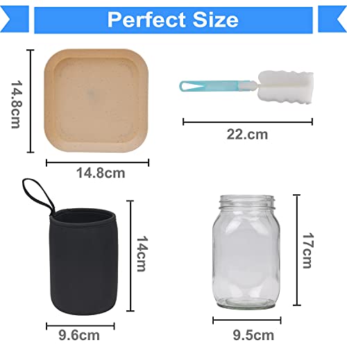 image for Tisovixo Sprouting Jar Kit,2pcs 1000ml Wide Mouth Sprout Germination M