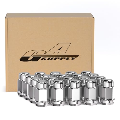 GAsupply 20pcs 1/2-20 Lug Nuts Chrome 1/2 x 20 Closed End Bulge Acorn Wheel Lug Nut 1.38 inch (35 mm) Tall 3/4 inch (19mm) Hex