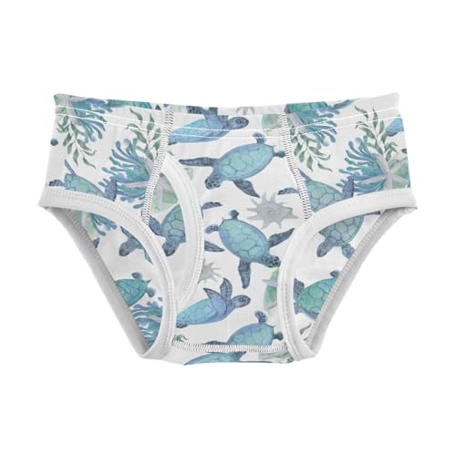 Boys' Exclusive Briefs Toddler Underwear 95% Combed Cotton Boxerbriefs 2T Sea Turtle and Coral Pattern 10