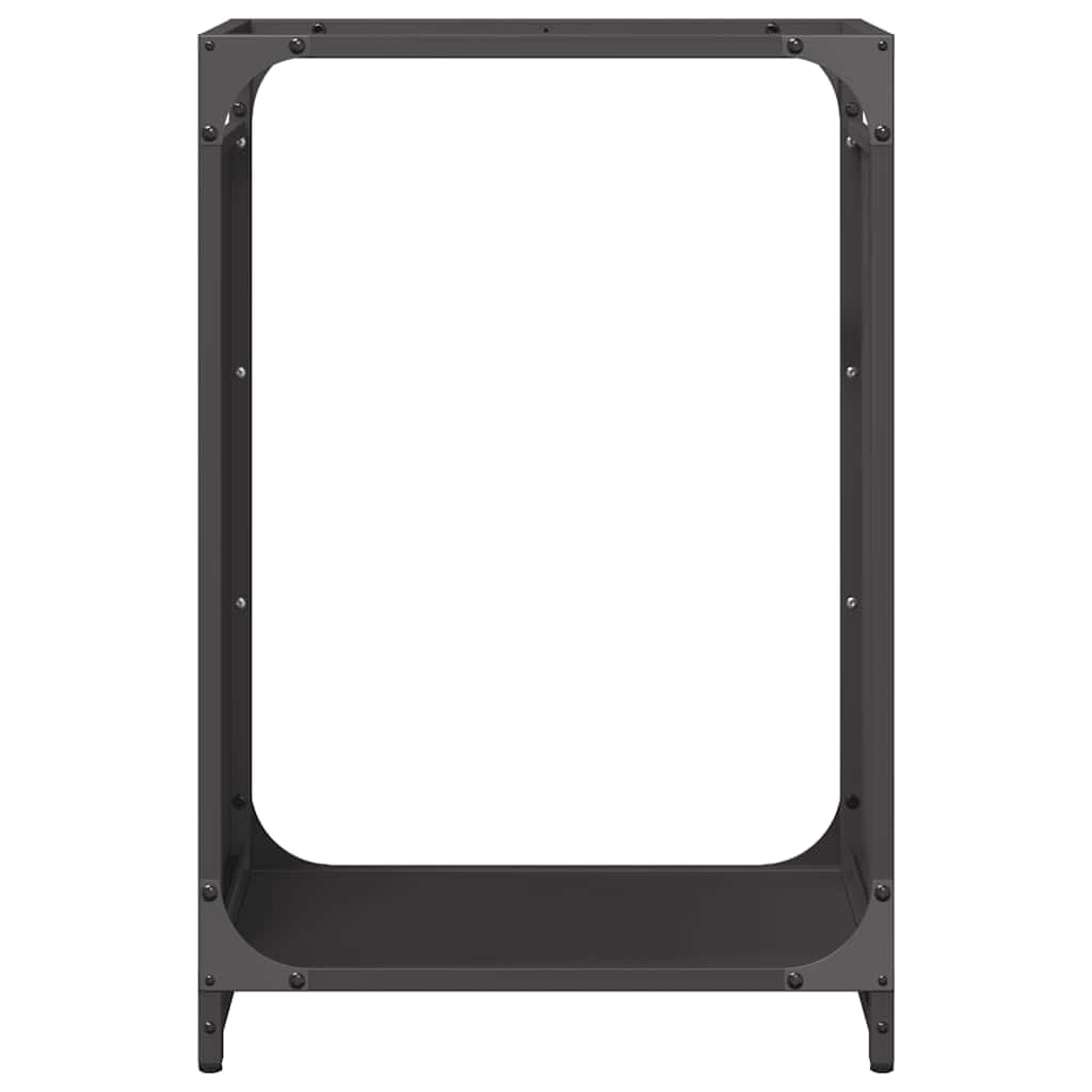 Genérico Leñero Negro 44x28x65 cm Acero Laminado en frío,Casa y jardín,Accesorios para hornos de leña y chimeneas,Bolsas y Soportes de leña-864195
