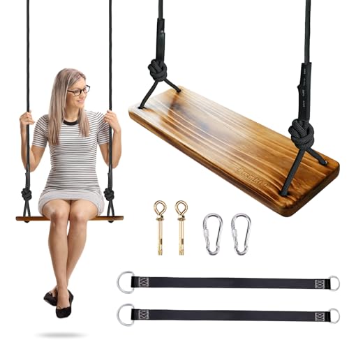 Premkid Carbonized Hanging Wooden Swing, 24