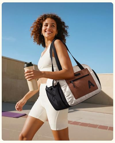 Image of LOVEVOOK Tote Bag for Women, 15.6 inch Laptop Work Bag with Cup Holder | 15.6 inch Padded Laptop Compartment Lightweight Puffer Design Multiple Organized Pockets Work, Travel & Everyday Ready