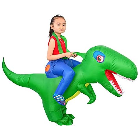 Kids Inflatable Dinosaur T-REX Costume Toddler Halloween Blow Up Fancy Dress Up, green, 3-6 years Cover