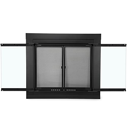 Image of Stanbroil Fireplace Glass Cabinet-Style Door, Black, Medium