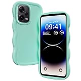 XINYEXIN Silicone Cover per Xiaomi Redmi Note 12 Pro Plus 5G (12 Pro+ 5G), Custodia Cellulare Onda Cornice Forma Riccia Carina, Antiurto Ondulata Bumper Case - Verde
