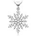 Produktbild J.Vénus Damen Schmuck, Halskette Silber mit Schneeflocke Anhänger 925 Sterling Silber Zirkonia 45cm / Kette, Schmuck mit Etui (ewige Liebe - weiß)