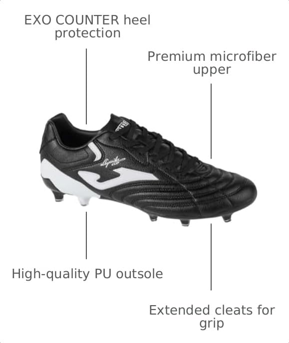 Image of Joma Soccer Boots Firm Ground, 6.5-11 - Professional Cleats - Microfiber Upper, Chrome Sole, Heel Reinforcement, and Sock-Like Fit - Aguila Cup FG
