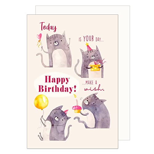 Edition Seidel Tarjeta de felicitación de cumpleaños premium con sobre, tarjeta de felicitación Billet Happy Birthday Tarjeta de felicitación de cumpleaños hombre mujer niños divertido (G3394 SW023)