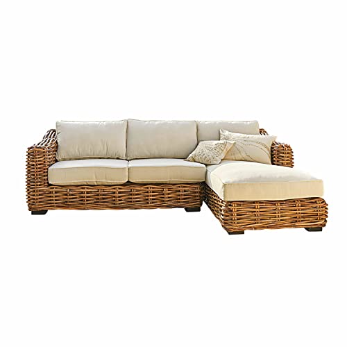 Loberon Sofa Villedieu, Integrierte Récamiere, Kissen mit Dezentem...