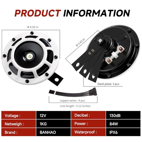 BANHAO 12V Dual-Tone Horn Kit