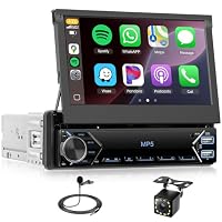 podofo – 1 DIN Wireless Carplay Autoradio mit 7-Zoll manuell versenkb