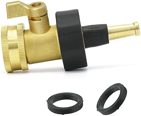 PLG Heavy Duty Brass High Pressure Jet Hose Nozzle with Hose Shut off Valve for Garden Hose