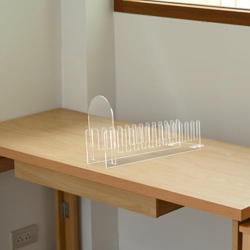 Exhibidor acrílico transparente de 12 niveles con soporte compacto y modular 7