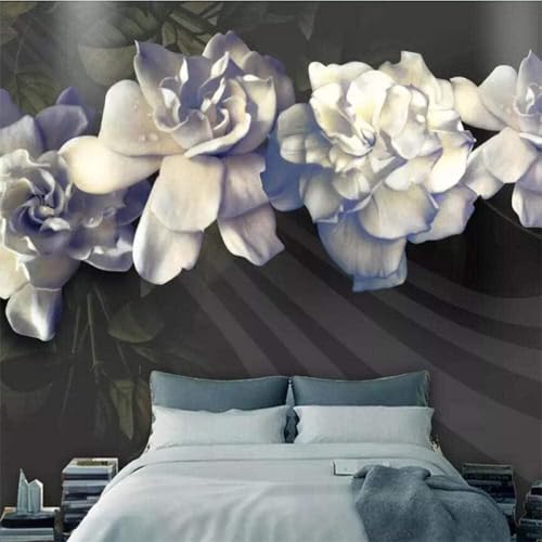 XLMING flores blancas 3D textura seda 3
