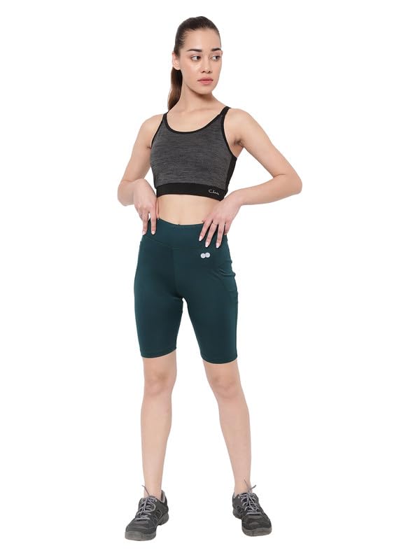 Image of Clovia Women's High Rise Active Cycling Shorts with Side Pocket