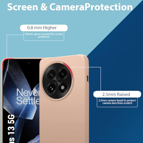 Image of LIRAMARK Liquid Silicone Soft Back Cover Case for OnePlus 13R 5G| Soft Micro-Fibre Lining Inside | Camera Protection Bump (Pink)