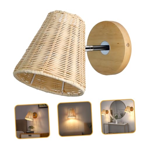 Aplique de Pared de Ratán E27 de 220v Compacto para Salón y Dormitorios 5