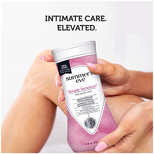Summer’s Eve Simply Sensitive Daily Gentle Feminine Wash, Removes Odor, Ph Balanced, 9 Fl Oz, 12 Pack #TOP5