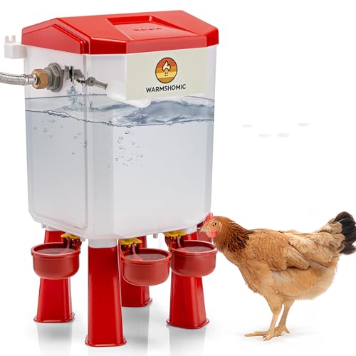 Automatic Chicken Waterer,Float-Controlled Large Watering System with Stainless Steel Metal Hose,Suitable for Quail,Ducks,and Other Poultry