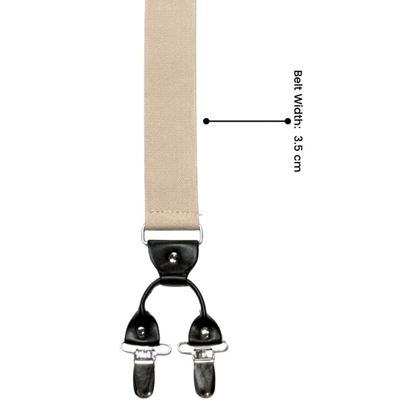 Image of The Tie Hub Suspenders for Men | Slim Clip-On Y-Back Elastic Braces | Adjustable 1.25 Inch | Formal Wedding Office