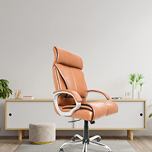 Image of CELLBELL C54 Ergonomic High Back Boss Chair Leather Office Chair /Director Chair /Leatherette Executive Revolving Chair [Orange]