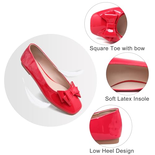 Image of Dear Time Women's Casual Foldable Ballet Flats Square Toe Ballerina Flats Shoes Comfortable