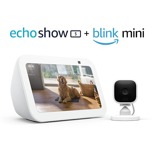 Image of Echo Show 5 (3rd Gen) with Blink Mini | Glacier White