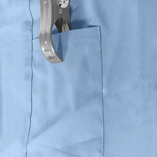 Image of Scrubs Pants for Women Plus Size Stretch Waisted Workwear Pants Medical Uniform Comfy Straight Leg Barrel with Pocket