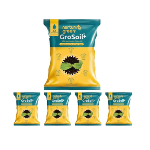 Image of Nurturing Green GroSoil+ Potting Soil Mix, 125gm x5 Packs (Makes 2.5kg)