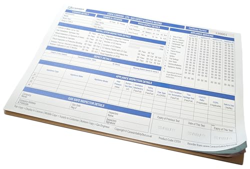 Static Caravan - LPG Gas Test & Service Record Forms - Gas Safety Check Pad